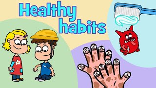 Healthy habits kids songs compilation  Hooray Kids Songs  Hacky Smacky  Wash us  Booboo Song [upl. by Ecirtel]