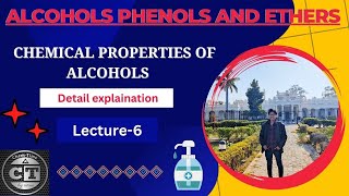 Chemical properties of alcohols aciditythionyl chloride reactionphosphorus halide reaction Lec6 [upl. by Sauls]