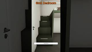 6m2 Dedroom shorts reels viralreels shortsfeed youtubeshorts decor decorations bedroom [upl. by Hughmanick]