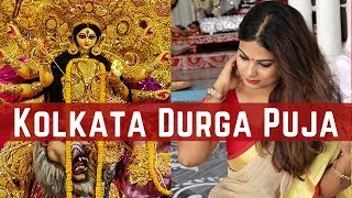 Kolkata Durga Puja 2019  Traditional amp Pandal Pujo  DesiGirl Traveller  Travel Vlog [upl. by Bobine490]