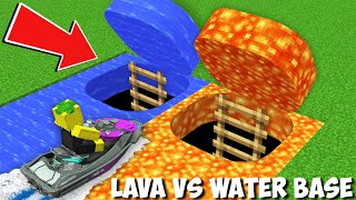 Only by JET SKI CAN YOU GET TO LAVA VS WATER BASE in Minecraft  SECRET PASSAGE [upl. by Lois285]