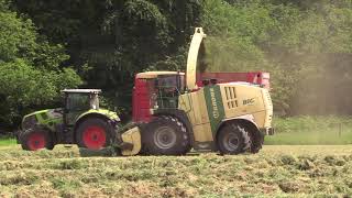 Krone BiG X 1100 Harvesting Grass in Kildare with Smyth Fieldmaster Trailers  Silage 2018 [upl. by Jeremie216]