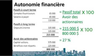 Ratio dautonomie financière Dette  Équité [upl. by Kurt]