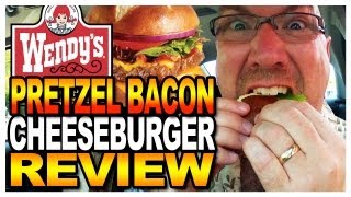 Wendys Pretzel Bacon Cheeseburger Review and Drive Thru Test [upl. by Dlanigger]