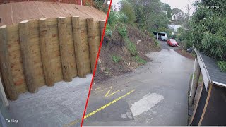 Timelapse of a 26 day work of building a retaining wall in 10 minutes [upl. by Ralip]