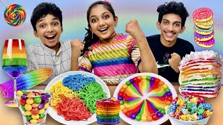 RAINBOW FOOD CHALLENGE🌈 പണി അൽപ്പം കൂടിപ്പോയോ⁉️Minshasworld [upl. by Orecic]