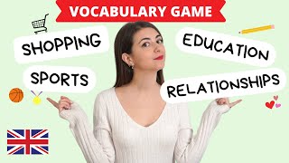 VOCABULARY B1B2 inglés Practice Shopping Education Sports amp Relationships  Ejercicio práctico [upl. by Goodman872]