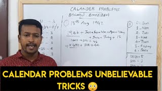 Calendar  Calendar Problem Tricks  Calendar Reasoning  Tricks  Concept  TNUSRB  TN POLICE [upl. by Ahcatan]