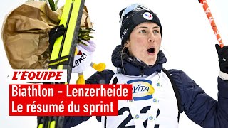 Biathlon 202324  Justine BraisazBouchet remporte le sprint de Lenzerheide [upl. by Enecnarf]