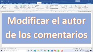 Modificar el autor de los comentarios en Word [upl. by Landmeier460]