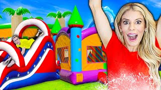 We Turned Our BACKYARD into a Giant WATERPARK For 24 HOURS Game Master challenge  Rebecca Zamolo [upl. by Urias]