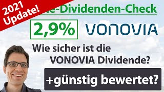 Vonovia Aktienanalyse 2021 Wie sicher ist die Dividende günstig bewertet [upl. by Winna]