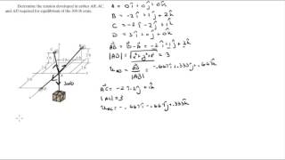 Determine the tension developed in cables AB AC and AD [upl. by Sacrod614]