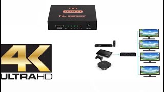 CY10 UHD 4K x 2K 3D 1 x 4  HDMI Splitter   black  computer amp networking  HDMI Series Saplitter [upl. by Ile]