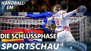 Finale Spanien  Kroatien Die spannende Schlussphase  HandballEM  Sportschau [upl. by Aralomo]