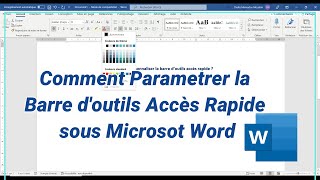 Formation Word  La barre dOutils Accès Rapide [upl. by Gisella]