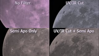 Baader UVIR Cut vs Semi Apo filter  Lunar Test with Achromat Refractor [upl. by Hort518]