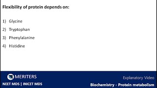 NEET MDS  INICET  Biochemistry  Protein metabolism  Explanatory Video  MERITERS [upl. by Aihtiekal]