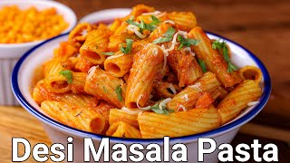 Desi Masala Pasta with Special Homemade Spicy Pasta Sauce  Indian Style Hot amp Spicy Cheese Pasta [upl. by Atilek]