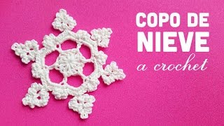 NAVIDAD  Copo de Nieve a Crochet ··· XMAS  How to crochet a Snowflake [upl. by Nye80]