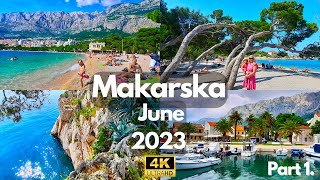 Makarska Dalmatia Croatia 4K UHD Beach and Promenade Summer Walking Tour Part 1 [upl. by Codding]