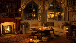 4K Cozy Coffee Shop ☕ Background Instrumental to Relax Study Work [upl. by Reifinnej]