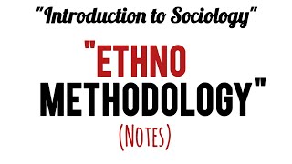 Ethno Methodology in Sociology  SOC211  Sem4  PU [upl. by Hubbard336]