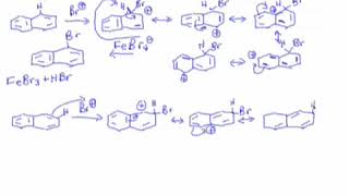 131 Polycyclic Electrophilic Aromatic Substitution Naphthalene 1 vs 2Substitution [upl. by Larok]