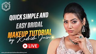 🛑 LIVE  Quick Simple and Easy Bridal Makeup tutorial  Long Lasting Makeup  pkmakeupstudio [upl. by Adolph]