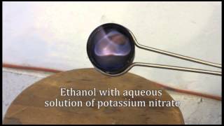 Testing for combustion of an aqueous solution of potassium nitrate with ethanol [upl. by Anib936]