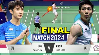 MATCH 2024 FINAL  Loh Kean Yew vs Chou Tien Chen What happen here [upl. by Repsaj32]