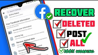 How To Recover Deleted PostsPhotosVideos on Facebook [upl. by Allred]