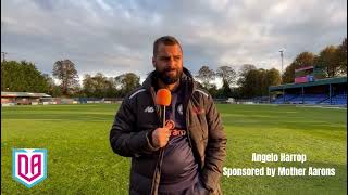 Bishop Stortford FC  Postmatch interview with Angelo Harrop [upl. by Nugent]