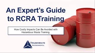 Webinar An Experts Guide to RCRA Training [upl. by Atyekram]