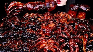 ASMR SPICY SEAFOOD 해물찜 먹방 SPICY ENOKI MUSHROOM 불닭 팽이버섯 먹방 SQUID WEBFOOT OCTOPUS 주꾸미 먹방MUKBANG [upl. by Ydaj]