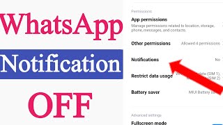 Whatsapp Notification off kaise kare  WhatsApp Notification off karne ka tarika [upl. by Ahsinuq]