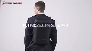 Kingsons 3210W Polyester Fiber Backpack With USB Port [upl. by Adihsar410]