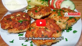 Receta de hamburguesa de pollo casera [upl. by Madelena]