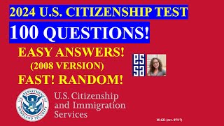 NEW 100 Civics Citizenship Test By Category US Citizenship Interview 2024 Questions and Answers [upl. by Naillil]