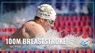 Nic Fink Pulls Out Win by 08 in Mens 100M Breaststroke  2023 TYR Pro Swim Series Westmont [upl. by Saucy81]