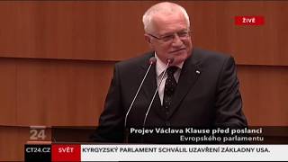 Projev prezidenta ČR Václava Klause v Evropském parlamentu 19 2 2009 [upl. by Cami]