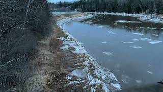 Timelapse of the tide going back out  near Salisbury NB Canada January 14 2023 [upl. by Eitteb]