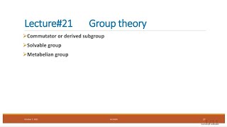 Group theory lec21 CommutatorDerived subgroupSolvable GroupMetabelian Group in urduhindi [upl. by Franciscka]