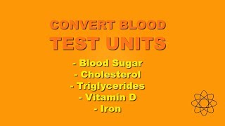 Convert Blood Sugar Units Blood Lipids etc mgdl to mmoll [upl. by Zadoc]