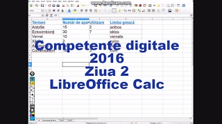 Competente digitale 2016  Ziua 2  Subiectul IV  LibreOffice Calc [upl. by Hogan]