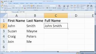 Excel join two text fields first name and last name [upl. by Schapira]