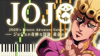 JoJo’s Bizarre Adventure Golden Wind  main theme Il vento doro using only piano [upl. by Eitsym915]