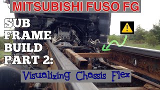 Mitsubishi Fuso FG Camper Subframe build  Part 2 Chassis Flex [upl. by Noreh]