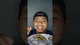 Goreng daun bayam challenge gorengan food shorts asmr [upl. by Barbette]