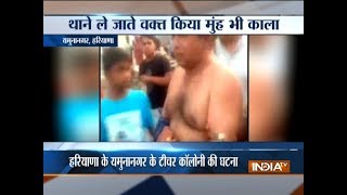 Yamunanagar Mob thrashes man for allegedly molesting girl in temple [upl. by Nirhtak]